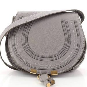 Small Marcie Leather Crossbody Bag in grey
